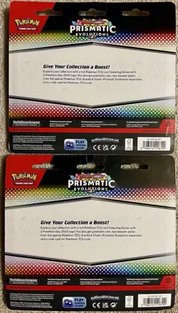 Pokemon TCG Prismatic Evolutions 2 pack Blister Eevee Pokemon Day - Lot of 2 - Image 2