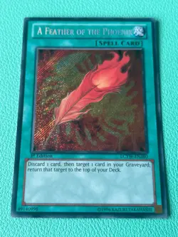 YUGIOH A FEATHER OF THE PHOENIX SECRET RARE LCYW-EN280 1ST EDITION - Image 1