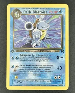 Pokemon Dark Blastoise Non-Holo Rare Card 20/82 - 1st Edition (NM) - Image 1
