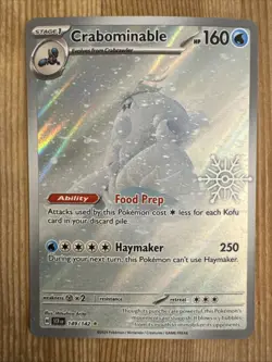 Pokemon Crabominable 149/142 Holiday Calendar 2025 Holo Festive Stamp Promo Card - Image 1