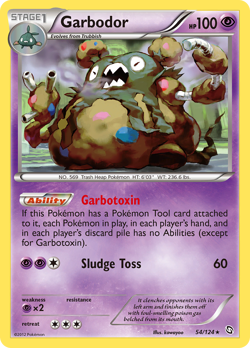 Garbodor 54/124 Reverse Holo | Dragons Exalted | Pokemon Card - Image 1