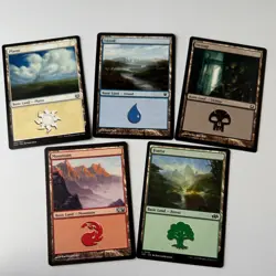 50 Basic Lands/land MTG magic the gathering lot 10 of each mana deck building - Image 2