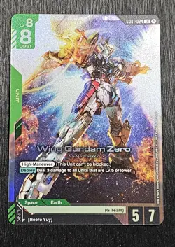 Gundam Card Game GD01 Newtype Rising GD01-024 LR Wing Gundam Zero TCG - Image 1