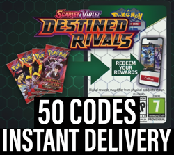 50x Destined Rivals Codes Booster Pokemon TCG Live Pack-INSTANT DELIVERY - Image 1
