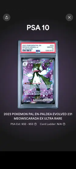 Pokemon Neowscarada Ex 231 Paldea Evolved Ultra Rare Psa10 - Image 1