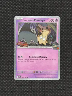 Pokemon TCG TEAM ROCKET’S MIMIKYU 087/182 Destined Rivals Stamped Promo Cosmos - Image 1