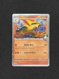 Pokemon TCG ETHAN’S TYPHLOSION 034/182 SV Destined Rivals Stamped Promo Cosmos - Image 1