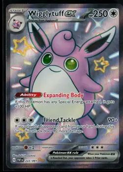 2024 Scarlet & Violet Series - Paldean Fates #222 Wigglytuff ex - Image 1