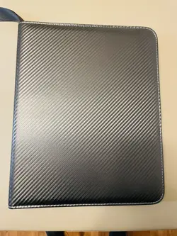 Carbon Fiber TCG Trading Card 3 Ring Binder 40 9-Pocket Pages/Top Load/ZIp Close - Image 1