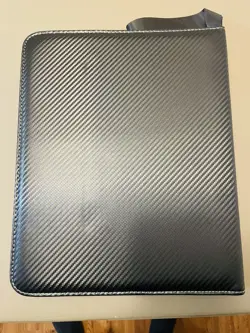 Carbon Fiber TCG Trading Card 3 Ring Binder 40 9-Pocket Pages/Top Load/ZIp Close - Image 2