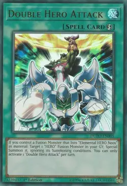 Double Hero Attack - DUPO-EN005 - Ultra Rare 1st Edition Yugioh - Image 1