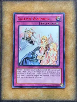 Yugioh Solemn Warning DL18-EN019 Duelist League Rare RED NM - Image 1