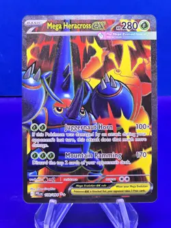 Pokemon Mega Heracross EX 108/094 Phantasmal Flames SR Full Art English Card TCG - Image 1