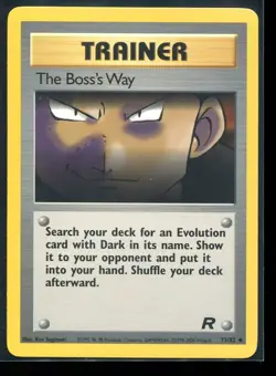 The Boss's Way 73/82 Team Rocket Uncommon Trainer Pokemon Card WOTC NM Vintage - Image 1
