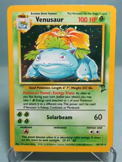 Venusaur 18/130 Holo Rare Base Set 2 Wizards of the Coast Pokemon Card - LP / MP - Image 1