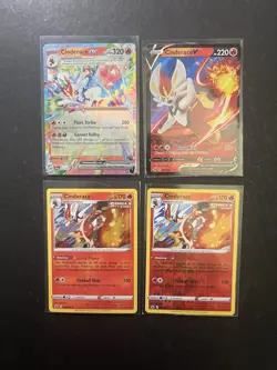 4 Cinderace V EX Holo Ultra Rare Pokemon Card Collection Holo SWSH SV PTCG - Image 1