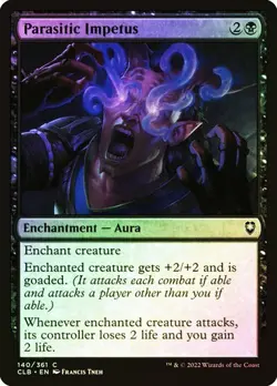 NM Foil Parasitic Impetus, MTG, Baldur's Gate, Magic the Gathering, 140 - Image 1