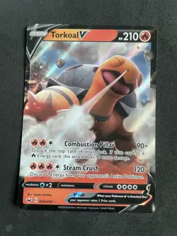 Torkoal V 020/202 Pokemon Sword & Shield Base Set Holo Ultra Rare NM - Image 1