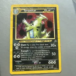 Pokemon TCG Tyranitar Neo Discovery 12/75 Holo Unlimited Rare - Image 1