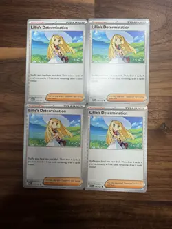 4x Lillie’s Determination 119/132 Playset Pokemon TCG SV Mega Evolution MEG - Image 1