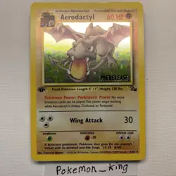 Pokemon TCG Aerodactyl (Prerelease) 01/62 Wotc Promo Holo - LP-NM - Image 1