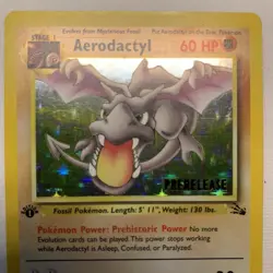 Pokemon TCG Aerodactyl (Prerelease) 01/62 Wotc Promo Holo - LP-NM - Image 3