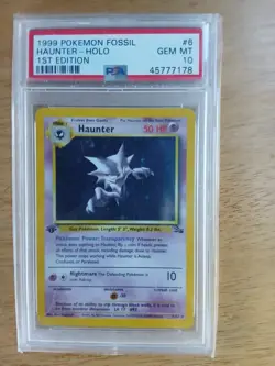 Pokemon Card 1st Edition Fossil #6 Haunter Holo PSA 10 GEM MINT 1999 WOTC - Image 1