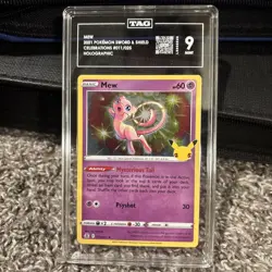 Pokemon TCG Mew Celebrations Holo Rare Card 011/025 TAG 9 Mint - Image 1