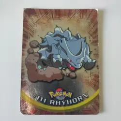 Rhyhorn 1999 1st Print Topps Holo Silver Foil Blue Label #111 Pokemon Card - Image 1