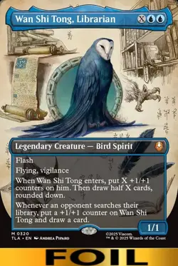 1x - Wan Shi Tong, Librarian - FOIL BORDERLESS - Avatar: The Last Airbender MTG - Image 1