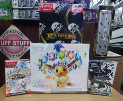 POKEMON PRISMATIC ETB & BUNDLE + MEGA EVOLUTION BOOSTER BOX + BLACK BUNDLE BOX - Image 1