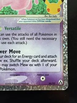 Pokemon Mew ex 88/92 25th Anniversary Celebrations Class Collection Holo (NM) - Image 5