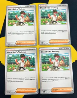 4x Black Belt's Training 144/159 x4 - NM Journey Together Pokemon Playset - Image 1