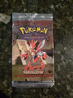 Pokemon TCG 1st Ed Neo Discovery Booster Pack Open/Empty Scizor - Image 1