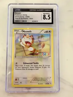 2016 Pokemon TCG Generations Meowth 53/83 Toys R Us Promo Holo CGC 8.5 NM/MINT+ - Image 1