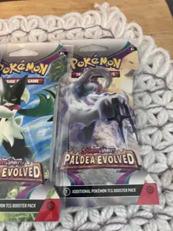Pokemon TCG Paldea Evolved Boosters 4 Sleeved Packs Art Set Factory Sealed New - Image 5