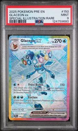 2025 POKEMON PRE EN-PRISMATIC EVOLUTIONS #150 GLACEON EX PSA 9 - Image 1