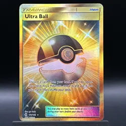 Secret Rare Ultra Ball 161/149 Pokemon TCG Sun & Moon Base Set Near Mint - Image 1