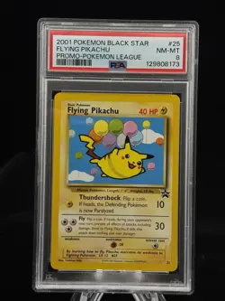 Flying Pikachu #25 Black Star Promo Pokemon League 2001 PSA 8 ??? - Image 1