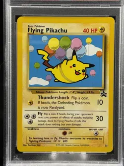 Flying Pikachu #25 Black Star Promo Pokemon League 2001 PSA 8 ??? - Image 2