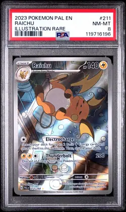 Pokemon TCG Raichu 2023 Paldea Evolved IR #211/193 PSA 8 - Image 1