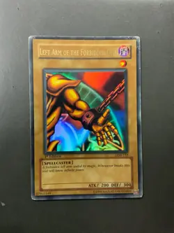 YUGIOH Left Arm of the Forbidden One 1st Edition LOB 123 GLOSSY Ultra Rare HP - Image 1