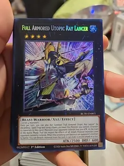Full Armored Utopic Ray Lancer Secret Rare 1st Ed BLTR-EN003 NM Yugioh - Image 1