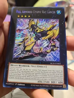 Full Armored Utopic Ray Lancer Secret Rare 1st Ed BLTR-EN003 NM Yugioh - Image 2