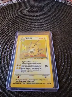 Pokemon TCG Raichu Fossil Holo Rare Card 14/62 Vintage 1999 - Image 2