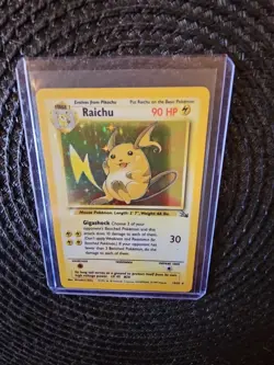 Pokemon TCG Raichu Fossil Holo Rare Card 14/62 Vintage 1999 - Image 3