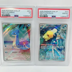 Pokemon Card Misty's Psyduck Lapras AR Set 071-072/063 SV9a Japanese PSA 5,10 - Image 2
