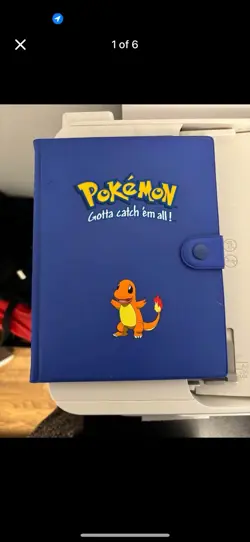 Vintage 1999 Pokemon Charmander Blue 4 Pocket 30 Page Trading Card Binder Rare - Image 1
