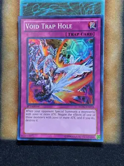 Yugioh Void Trap Hole REDU-EN076 Super Rare 1st Ed LP - Image 1