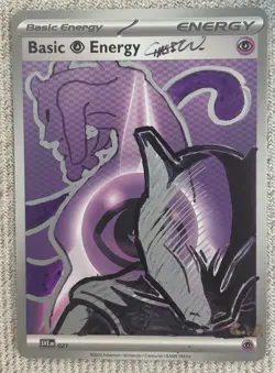 Hand Drawn Pokemon Mewtwo Energy Card Original Art 1/1 custom - Image 1